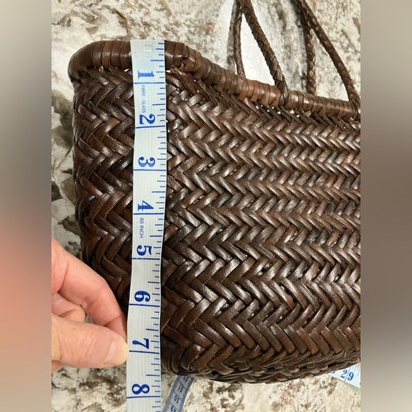 Dragon Diffusion Triple Jump small dark brown - leather woven basket tote - Picture 12 of 14